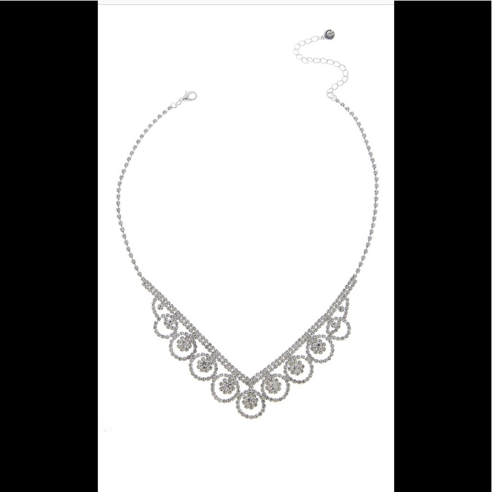 Dainty Silver Jeweled Necklace